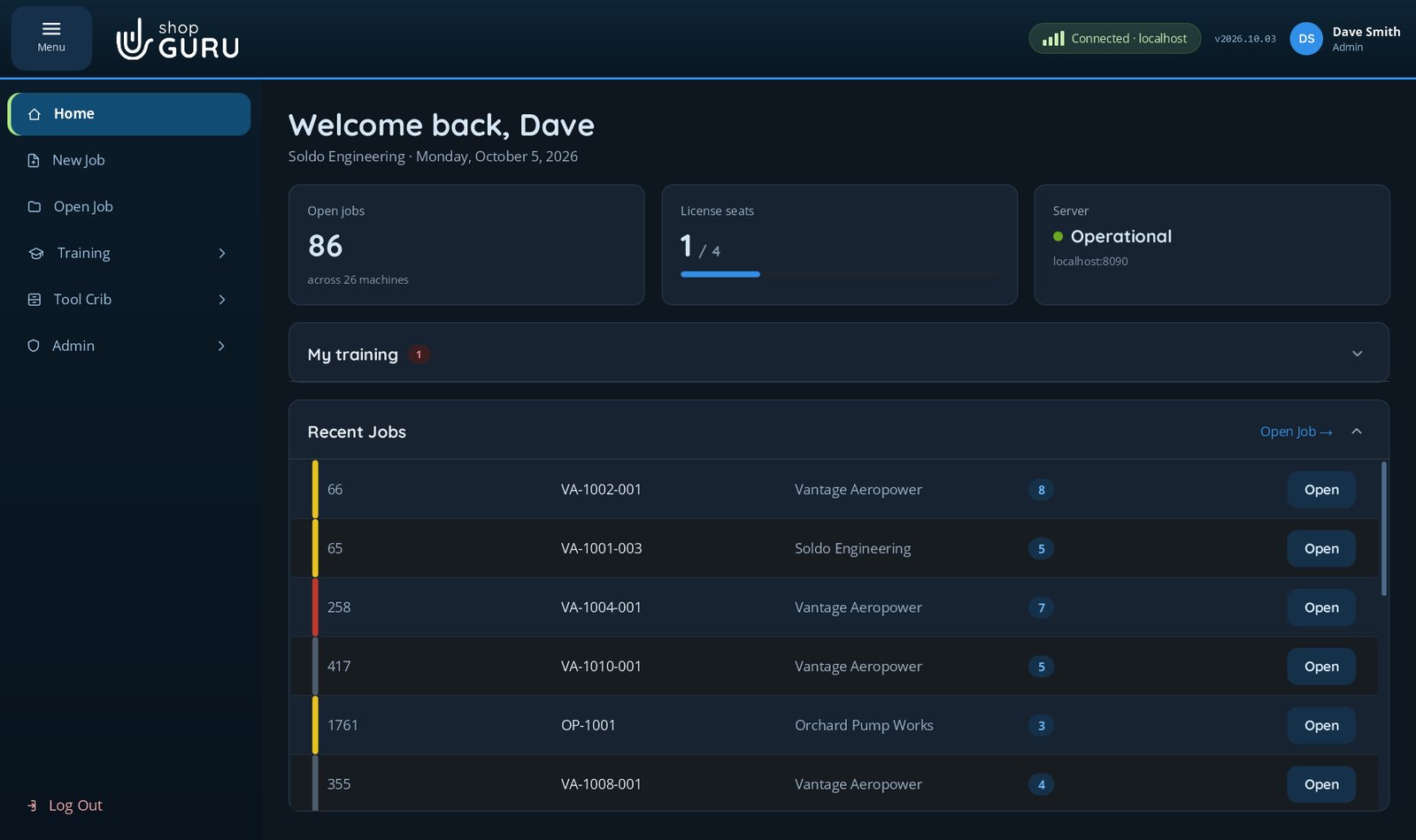 The same shopGURU home screen in Dark mode